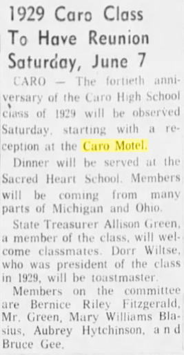 Caro Motel (Park Drive Inn) - May 1969  Reception (newer photo)